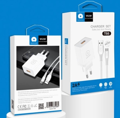 WUW T66 3.5A Зарядно с кабел USB към Micro USB