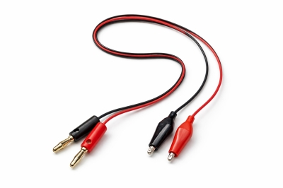 Тестов кабел с бананови щекери към крокодилски щипки – червен/черен