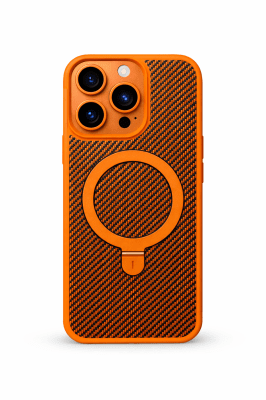 Premium Carbon MagSafe Case TP-100 за iPhone 17 Pro - Оранжев