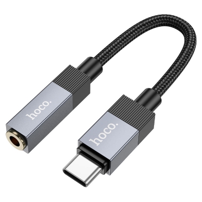 HOCO UPA32C Fresh адаптер USB-C към 3.5mm жак - Черен