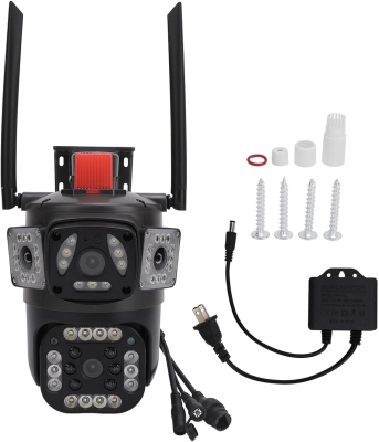 V380-A14 WIFI ТРОЙНА IP Камера ( APP:V380PRO) Въртяща водоустойчива WiFi камера с 3 обектива