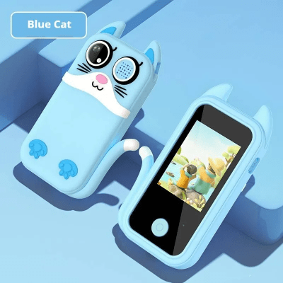 S6 Дигитална Камера 2.0mp За Деца Със Силиконов Калъф - Син