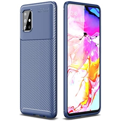 Карбонов гръб за Samsung A51 - Син