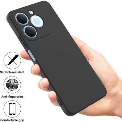 Силиконов гръб TP66 +камера за Realme Note 70T- Черен