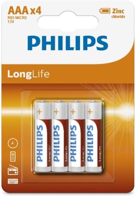 9435 Батерии Philips Zinc Chloride LongLife AAA 4-blister