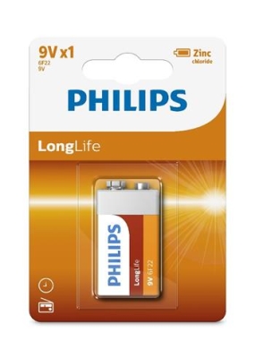 9558 Батерия Philips Zinc Chloride LongLife 9V 1-blister