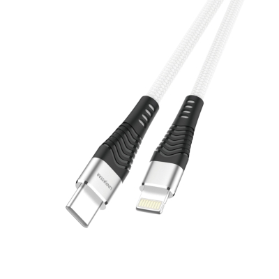 Link★Star LS-232 100W Плетен Type-C към Lightning кабел 2M Fast Charge - Бял