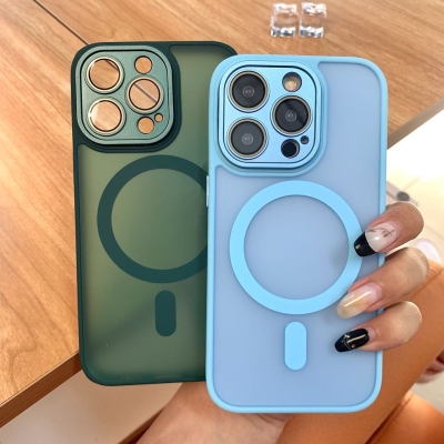 Луксозен кейс+Magsafe TP-27 +камера за Samsung S26 Ultra - Тъмно Зелен