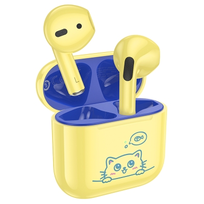 HOCO EW112 5.4v Детски Безжични Блутут слушалки - Жълто