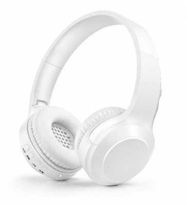 LELISU LS-212 Безжични слушалки с Bluetooth 5.3, TF карта, AUX, FM радио и микрофон – Бял