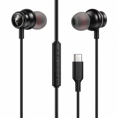 LELISU LS-729 - Черен Жични слушалки с USB Type-C, HD микрофон и управление