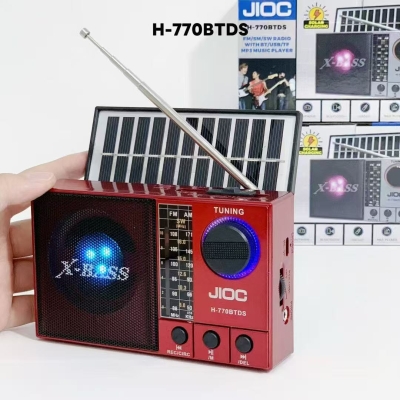 JIOC H-770BTDS Соларно Преносимо радио с Bluetooth колонка, FM радио, USB, TF карта и AUX