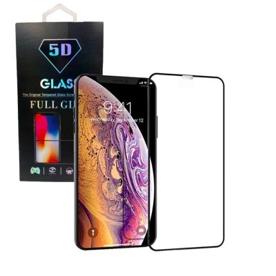 5D Черна кутия Стъклен протектор за Xiaomi Redmi Note 9