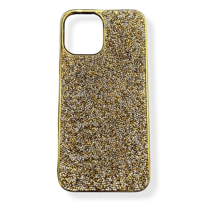 Кейс за телефон  с камъни D130 за iPhone 14 Plus (Златист)