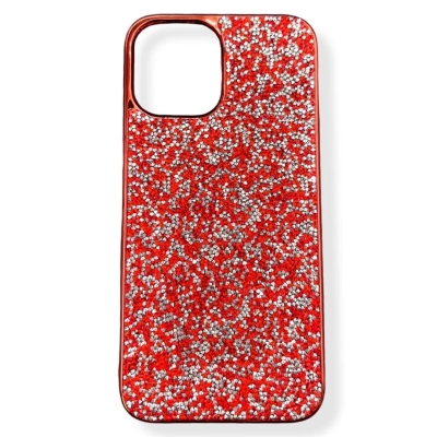 Кейс за телефон  с камъни D130 за iPhone 14 Plus (Червен)