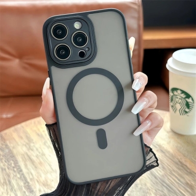Луксозен кейс+MagsafeTP-27 +камера за Samsung S22 - Черен