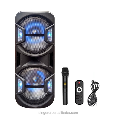 ZQS15201 Мощна Bluetooth Караоке Тонколона Sing-e , 100W, 2 x 15\", RGB LED, TWS, FM, USB, TF, 1 Безжичен Микрофон