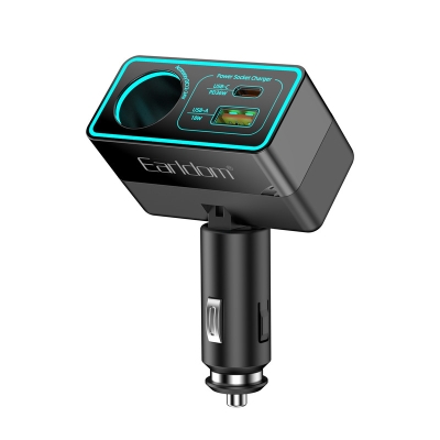 (НАРУШЕНА ОПАКОВКА)EARLDOM CS5 разклонител за автомобил 12V, (1 USB изход + 1USB-C + запалка)