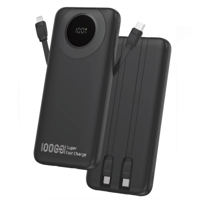 TUGII Y102 Power Bank 10,000mAh 22.5W с вградени кабели