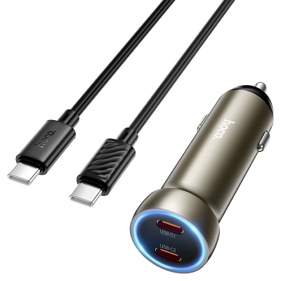HOCO зарядно 12V Z54B с 2 изходa USB-C PD60W Type-C Type-C