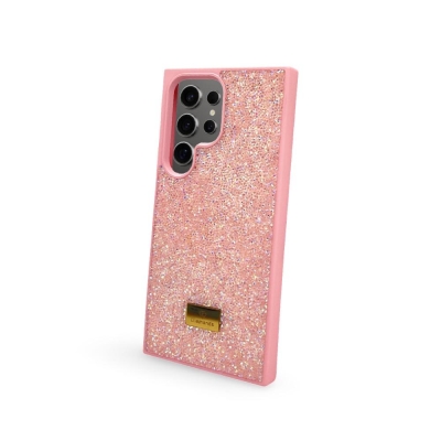 Кейс за телефон с камъни D130 за iPhone 18 Pro (Розов)