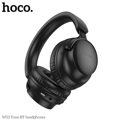 HOCO W53 Безжични / кабелни слушалки за уши с 46 часа работа (Черни)
