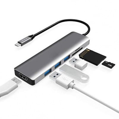 6в1 1 X HDMI,  2 X MicroSD card slot SD/SDHC/SDXC , 3  X USB Hub за MacBook