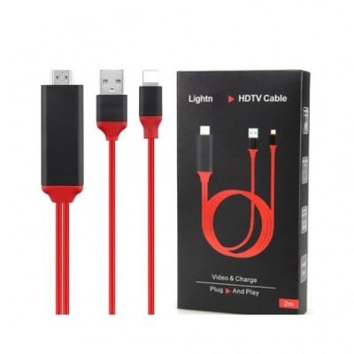 Lightning to HDMI Cable (Charging Function) - кабел за свързване и зареждане от Lightning към HDMI за мобилни устройства с Lightning