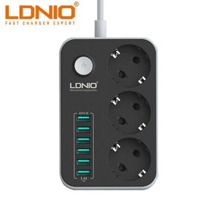 Мрежово зарядно устройство LDNIO SE3631 6 X USB Port 3 X 220V ports