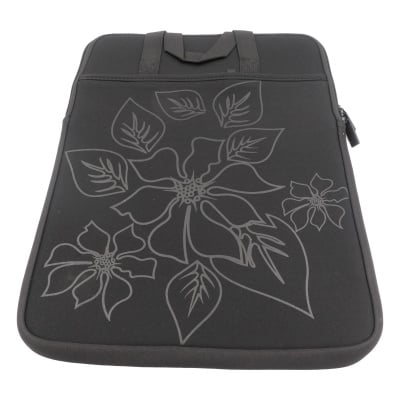 Чанта за Лаптоп 12" - Черен с цветя