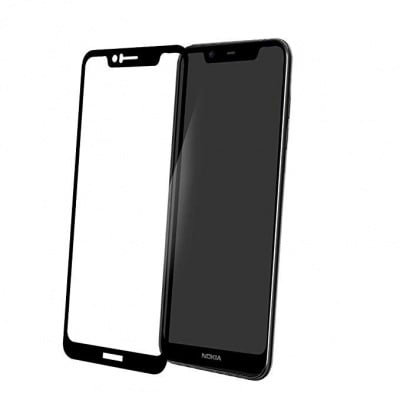 3D Стъклен протектор за Nokia 5.1 Plus + - Черен