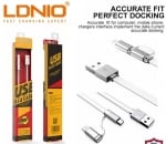 Кабел  LDNIO LC84 2в1 2.1A  Micro USB + iPhone - Сив