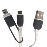 USB Кабел US-22 2 в 1  Lightning + Micro USB