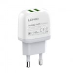 Зарядно устройство LDNIO 2219 2.4A 2 port - USB към Lightning