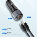 12V 2в1 C510Q 3.0 LDNIO Fast с 2 изхода USB-C + USB 36W - Type-C към Lightning