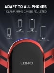 LDNIO MG01 Auto Lock Автомобилен държач за телефон (черен)