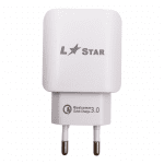 220V TC-9 2в1 3.0A iPhone L✮Star за телефон Бързо зареждащ - Бял