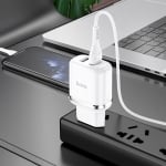 HOCO N4 двоен USB комплект за зареждане с кабел USB към LIGHTNING 1M.