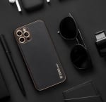 Кожен кейс със силикон отстрани+кам. TP-35 iPhone 14    Pro - Лилав