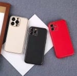 Кожен кейс със силикон отстрани+камера TP-35 iPhone 14 Plus     - Розов