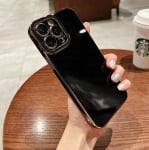 Луксозен силиконов кейс+камера TP25 iPhone 7G/8G/SE2/SE3 - Черен