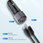 12V 2в1 C510Q 3.0 LDNIO Fast с 2 изхода USB-C + USB 36W - USB към Type-C