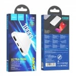 HOCO J100 Powerbank 10,000mAh High-ranking, с 3 изхода USB x 2 T-C x 1 - Бял