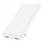 HOCO J100 Powerbank 10,000mAh High-ranking, с 3 изхода USB x 2 T-C x 1 - Бял