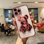 3D Кейс с фигура мечка TP-5 за iPhone 14 Plus - Розов