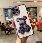 3D Кейс с фигура мечка TP-5 за iPhone 14 Pro - Лилав