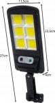 BK-120-6 COB LED слънчева светлина Външна SMD Водоустойчив PIR сензор за движение стенна лампа за пътека в градината ( без дистанционно )