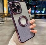 Луксозен лъскав кейс с брукат TP-24 за iPhone 14 - Лилав