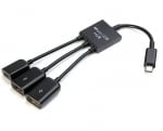 3в1 Type-C Конвертор към 2 порта на USB и 1 вход Micro USB