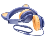 HOCO W36 Котешко ухо, с микрофон, 3,5 мм щепсел, 1,2 м кабел - Син